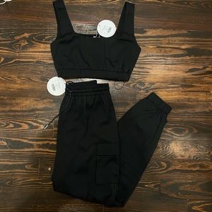 Showpo Tori’s two piece set black. Size AUS 8.